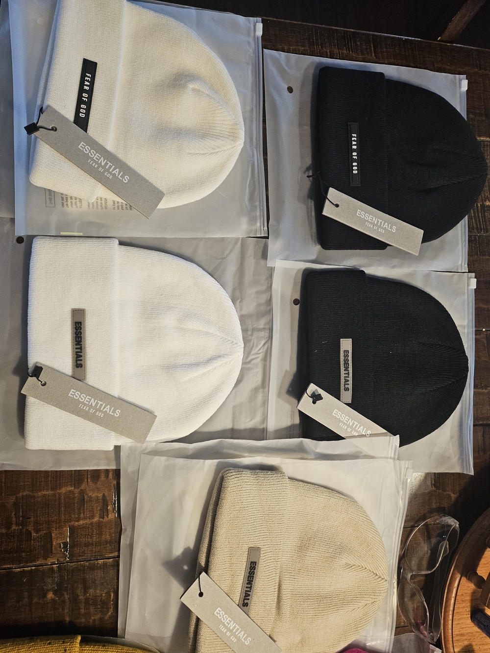 All 5-ESSENTIALS Men’s Knit Beanie Pack — Black, White, Beige